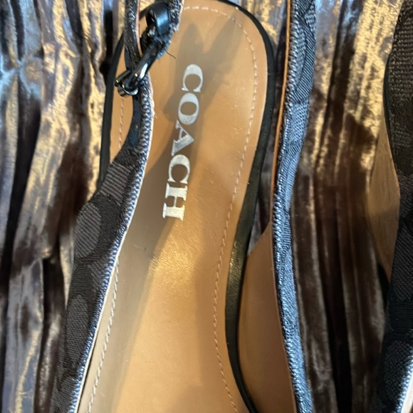 Coach Black Wedge Slingback Women's Shoes Size 10 - Picture 3 of 6